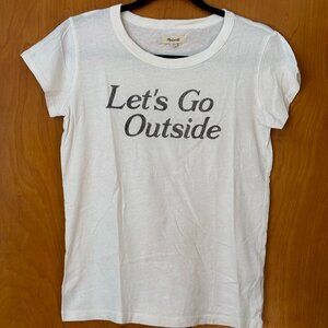 Madewell "Let's Go Outside" White Tshirt Women's XS